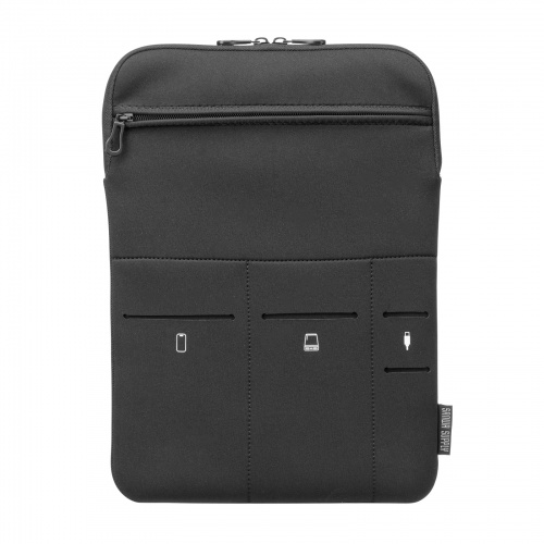 ノートパソコンケース（13.3型・14型ワイド対応・インナーケース・外ポケット付・周辺機器収納・通勤用・オフィス移動用・ブラック）