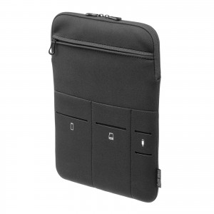 ノートパソコンケース（13.3型・14型ワイド対応・インナーケース・外ポケット付・周辺機器収納・通勤用・オフィス移動用・ブラック）