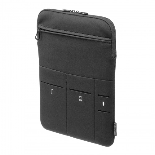 ノートパソコンケース（13.3型・14型ワイド対応・インナーケース・外ポケット付・周辺機器収納・通勤用・オフィス移動用・ブラック）