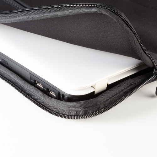 ノートパソコンケース（15.6型・16型ワイド対応・インナーケース・外ポケット付・周辺機器収納・通勤用・オフィス移動用・ブラック）