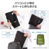 ノートパソコンケース（15.6型・16型ワイド対応・インナーケース・外ポケット付・周辺機器収納・通勤用・オフィス移動用・ブラック）