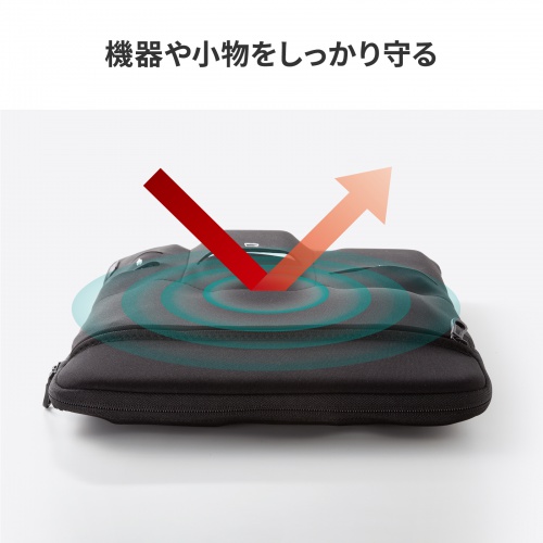 ノートパソコンケース（15.6型・16型ワイド対応・インナーケース・外ポケット付・周辺機器収納・通勤用・オフィス移動用・ブラック）