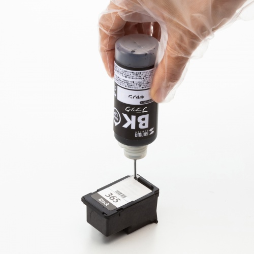 詰め替えインク（キヤノン・BC-365対応・最大約7回・顔料ブラック60ml・工具付き）