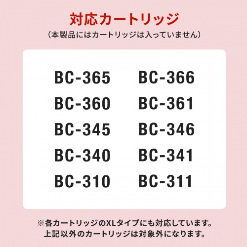 詰め替えインク（キャノン・顔料ブラック・シアン・マゼンダ・イエロー・BC-366/365/361/360/346/345/341/340/311/310）
