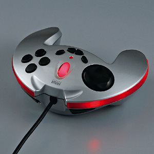 USBゲームパッド（シルバー） 連射機能、スロットル付き8ボタンUSBゲームパッド JY-P67US サンワサプライ