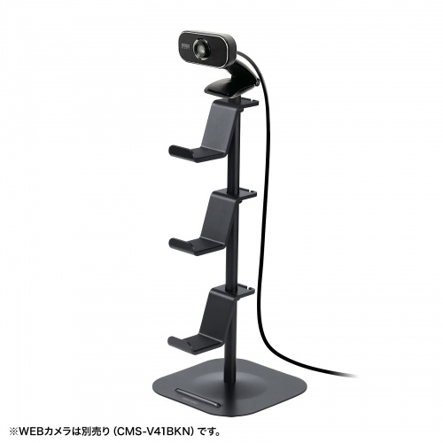 ゲームコントローラースタンド（ゲームパッドスタンド・ヘッドホンホルダー付き・ブラック）