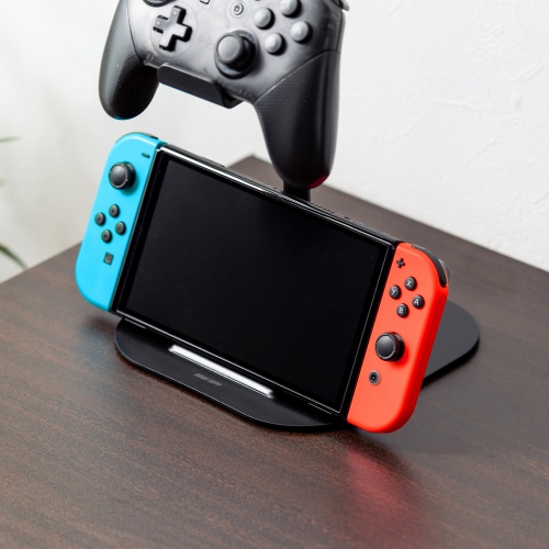 ゲームコントローラースタンド（ゲームパッドスタンド・ヘッドホンホルダー付き・ブラック）