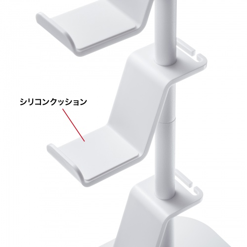 ゲームコントローラースタンド（ゲームパッドスタンド・ヘッドホンホルダー付き・ホワイト）JY-STN1W