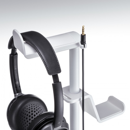 ゲームコントローラースタンド（ゲームパッドスタンド・ヘッドホンホルダー付き・ホワイト）JY-STN1W