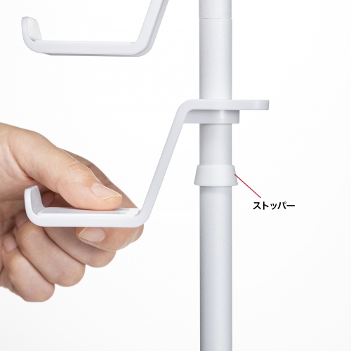 ゲームコントローラースタンド（クランプ固定・ゲームパッドスタンド・ヘッドホンスタンド・収納スタンド・4段・ホワイト）