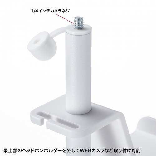 ゲームコントローラースタンド（クランプ固定・ゲームパッドスタンド・ヘッドホンスタンド・収納スタンド・4段・ホワイト）