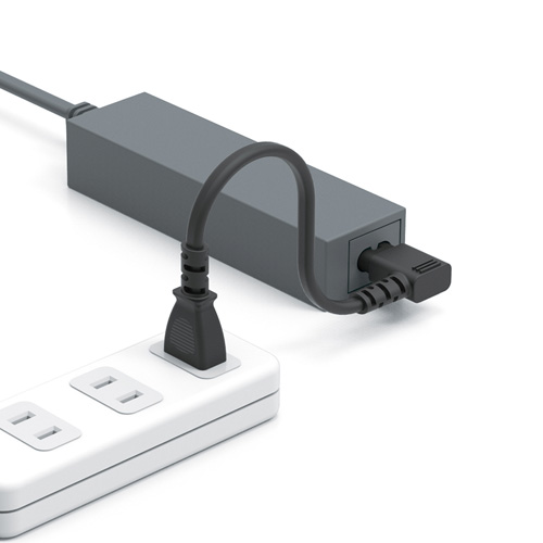 電源コード（2P・L型プラグ・0.2m・トラッキング火災予防・絶縁キャップ付き）