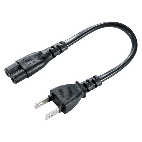 電源コード（2P・ストレートプラグ・0.2m・トラッキング火災予防・絶縁キャップ付き）