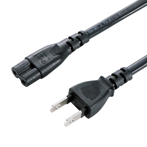 電源コード（2P・ストレートプラグ・1m・トラッキング火災予防・絶縁キャップ付き）