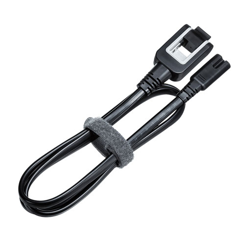 電源コード（メガネ型コネクタ対応・1m・12A・収納式プラグ・ブラック）