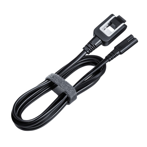 電源コード（メガネ型コネクタ対応・2m・12A・収納式プラグ・ブラック）