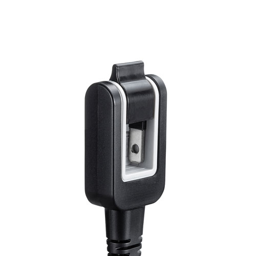 電源コード（メガネ型コネクタ対応・3m・12A・収納式プラグ・ブラック）