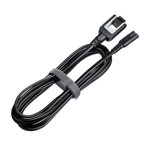 電源コード（メガネ型コネクタ対応・3m・12A・収納式プラグ・ブラック）