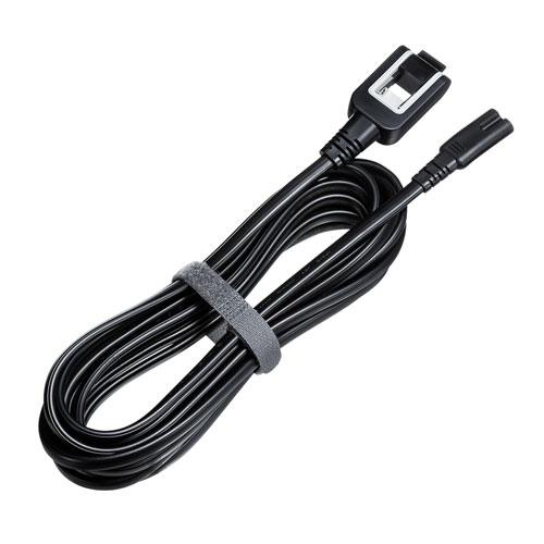電源コード（メガネ型コネクタ対応・5m・12A・収納式プラグ・ブラック）