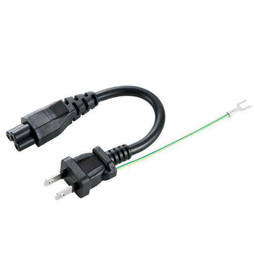 電源コード（3P・ストレートプラグ・0.2m・アース付き）　KB-DM3S-02　サンワサプライ