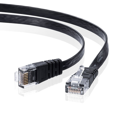 Cat6フラットLANケーブル（2m・ブラック）