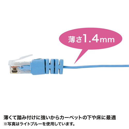Cat6フラットLANケーブル（15m・ブラック）