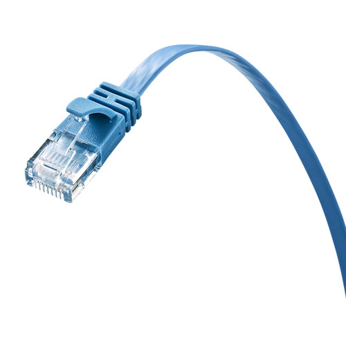 カテゴリ6AフラットLANケーブル（ブルー・3m）