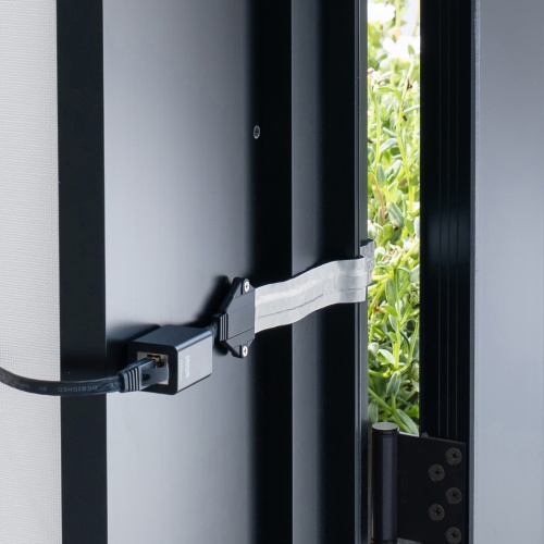 すきま用LANケーブル カテゴリ6A 44cm PoE対応 両面テープ 木ネジ 取付 窓 ドア フラットケーブル