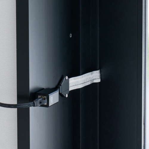 すきま用LANケーブル カテゴリ6A 44cm PoE対応 両面テープ 木ネジ 取付 窓 ドア フラットケーブル