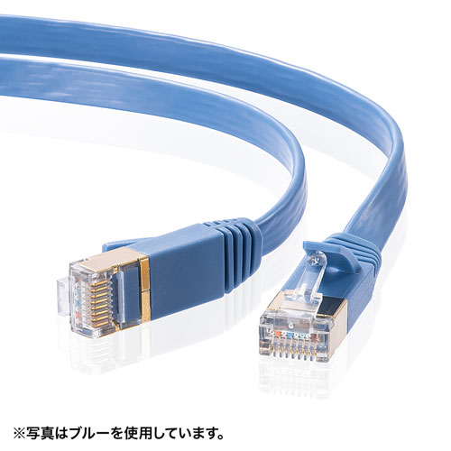 Cat 7 フラットLANケーブル（0.5m・ブラック）