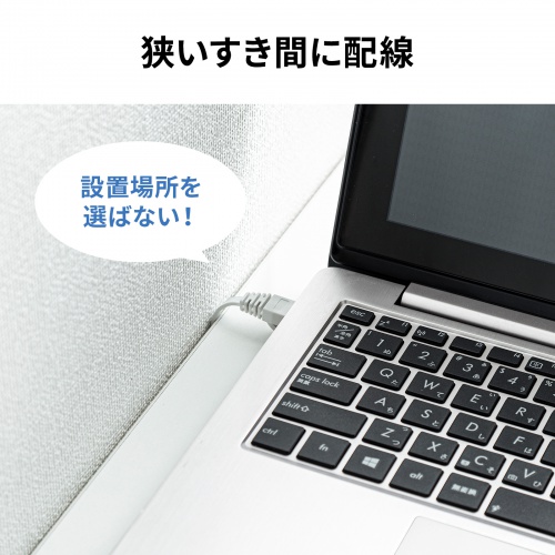 CAT7ウルトラフラットLANケーブル（1m・ホワイト） サンワサプライ