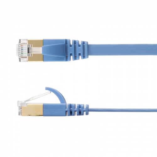 LANケーブル（CAT7・2m・フラット・薄型・カテ7・カテゴリ-7・10Gbps・STP・ブルー）