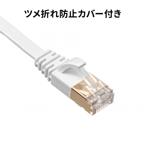 LANケーブル（CAT7・15m・ウルトラフラット・ホワイト）サンワサプライ KB-FLU7-15W