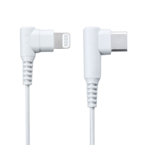 Lightning-TypeCケーブル（巻取り・1m・ホワイト）