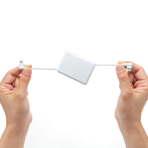 Lightning-TypeCケーブル（巻取り・1m・ホワイト）