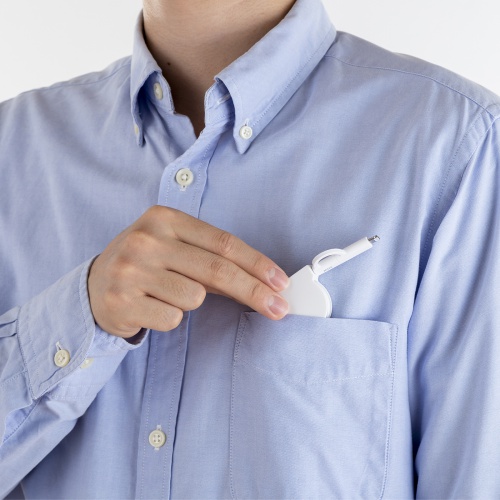 2in1 USBケーブル（巻き取り式・80cm・Lightning・Type-Cコネクタ・MFi認証品・ホワイト・充電ケーブル PD対応 iPhone・タブレット・スマートフォン対応）