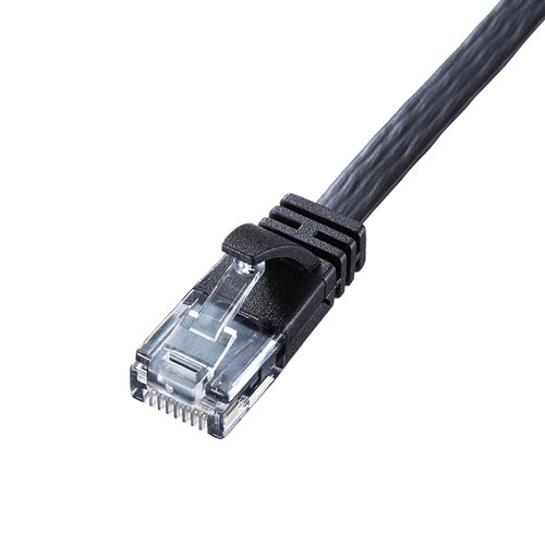 LANケーブル(CAT6A・巻き取り・最大1.5m・ブラック) KB-MK19BK サンワサプライ