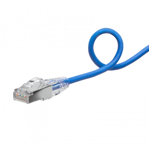 カテゴリ5e STP LANケーブル（0.5m・ツメ折れ防止コネクタ・スリム・やわらか・耐温度性・耐油性・耐UV性・難燃性・ブルー）