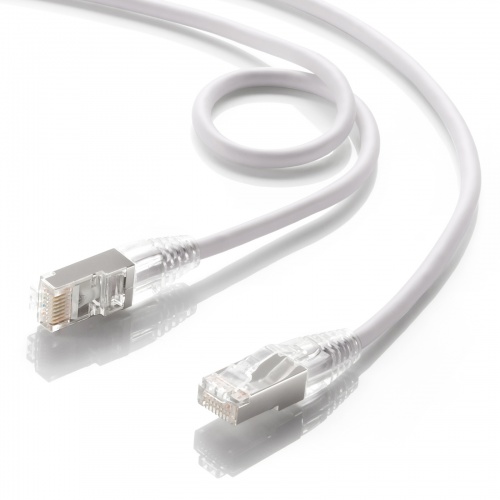 カテゴリ5e STP LANケーブル（1m・ツメ折れ防止コネクタ・スリム・やわらか・耐温度性・耐油性・耐UV性・難燃性・ホワイト）