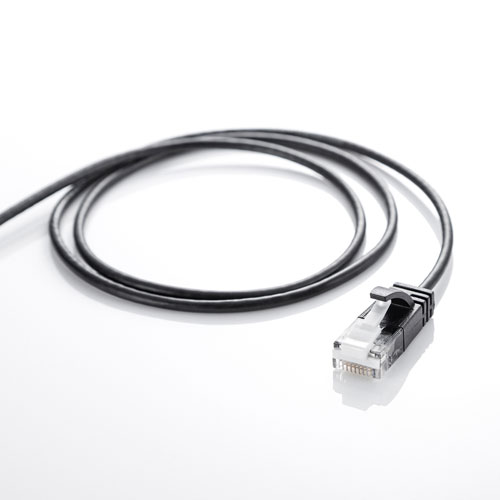 カテゴリ6A極細LANケーブル（ブラック・0.5m）