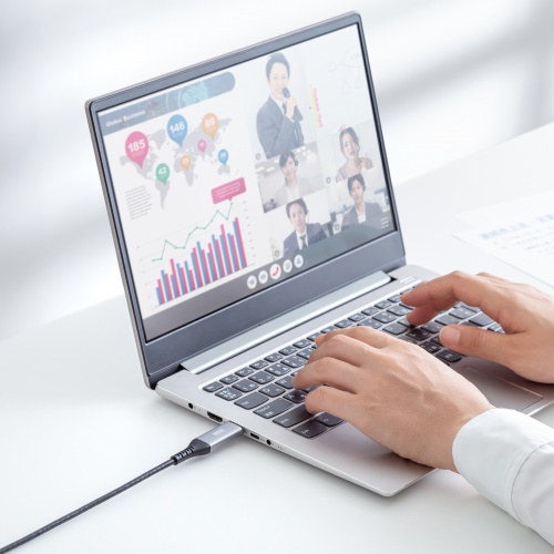 USB A LAN変換ケーブル（1m・カテゴリ6・1Gbps・ギガビット・C to LAN・MACアドレスパススルー対応・ビデオ通話・ゲーム）