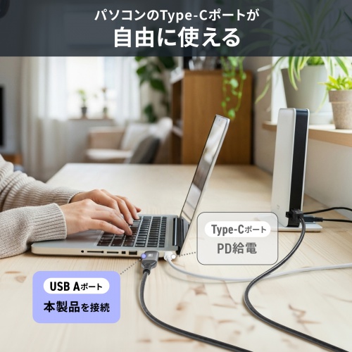 USB A LAN変換ケーブル（3m・カテゴリ6・1Gbps・ギガビット・C to LAN・MACアドレスパススルー対応・ビデオ通話・ゲーム）