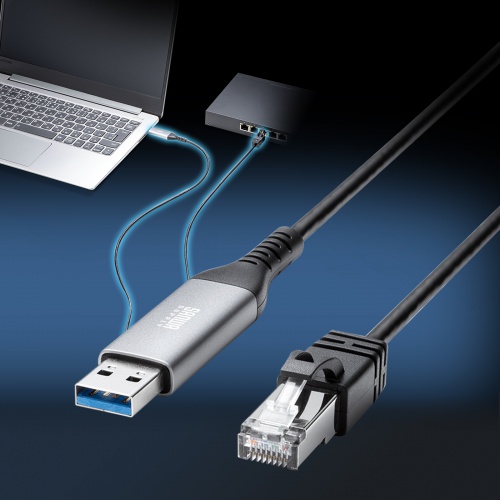 USB A LAN変換ケーブル（5m・カテゴリ6・1Gbps・ギガビット・C to LAN・MACアドレスパススルー対応・ビデオ通話・ゲーム）