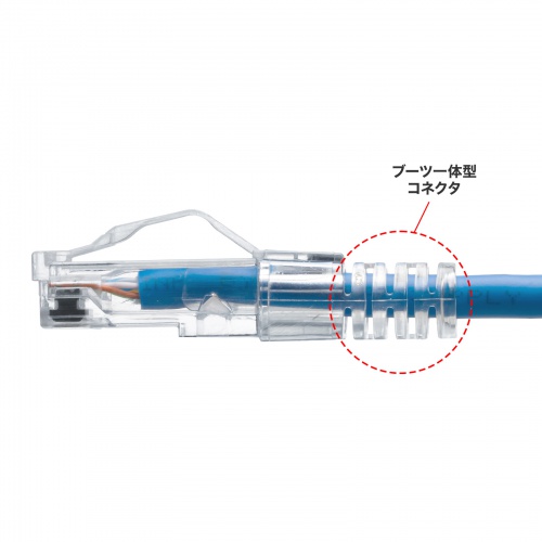 カテゴリ6ALANケーブル（への字ラッチ・1m・スリムケーブル・ツメ折れ防止・やわらかLANケーブル・10Gbps・より線・RJ45・ブルー） KB-SL6AYS-01BL サンワサプライ