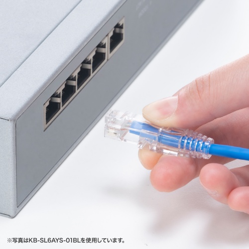 カテゴリ6ALANケーブル（への字ラッチ・1m・スリムケーブル・ツメ折れ防止・やわらかLANケーブル・10Gbps・より線・RJ45・ホワイト） KB-SL6AYS-01W サンワサプライ