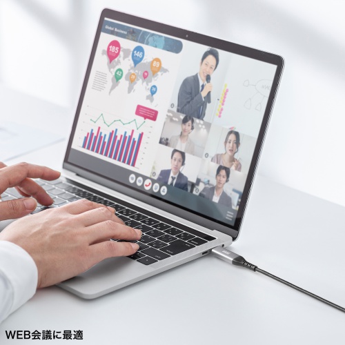 USB Type-C LAN変換ケーブル（カテゴリ6・1Gbps・ギガビット・C to LAN・MACアドレスパススルー対応・ビデオ通話・ゲーム・5m）