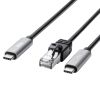 USB Type-C LAN変換ケーブル（PD100W充電・1m・カテゴリ6A・1Gbps・ギガビット C to LAN・MACアドレスパススルー対応・ビデオ通話・ゲーム）