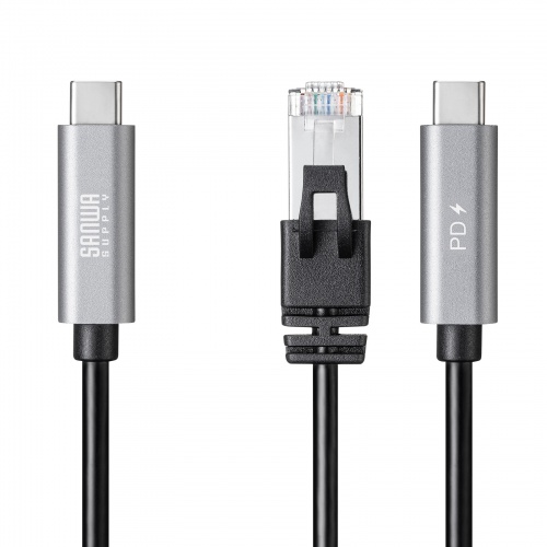 USB Type-C LAN変換ケーブル（PD100W充電・2m・カテゴリ6A・1Gbps・ギガビット・C to LAN・MACアドレスパススルー対応・ビデオ通話・ゲーム）
