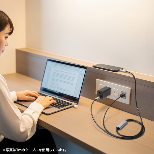 USB Type-C LAN変換ケーブル（PD100W充電・2m・カテゴリ6A・1Gbps・ギガビット・C to LAN・MACアドレスパススルー対応・ビデオ通話・ゲーム）