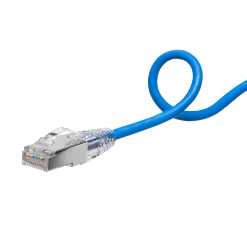 カテゴリ7LANケーブル（への字ラッチ・2m・スリムケーブル・ツメ折れ防止・やわらかLANケーブル・10Gbps・より線・RJ45・ブルー） KB-SL7YS-02BL サンワサプライ